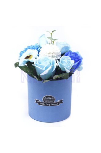 Maceta de regalo Bouquet flores jabón Petite - Azul Relajante