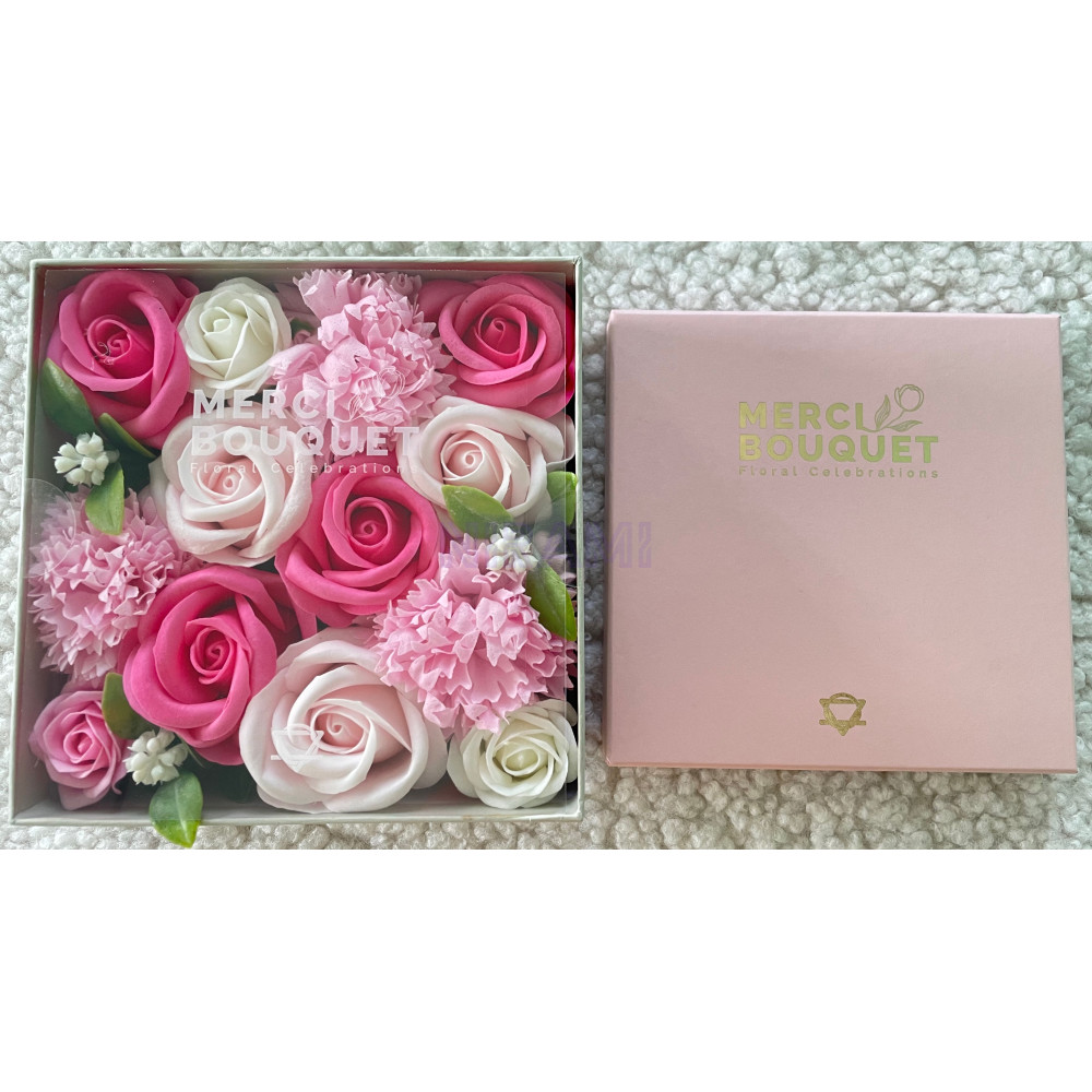 Bendiciones Bebe Rosas Caja Regalo Cuadrada Flores Jabón