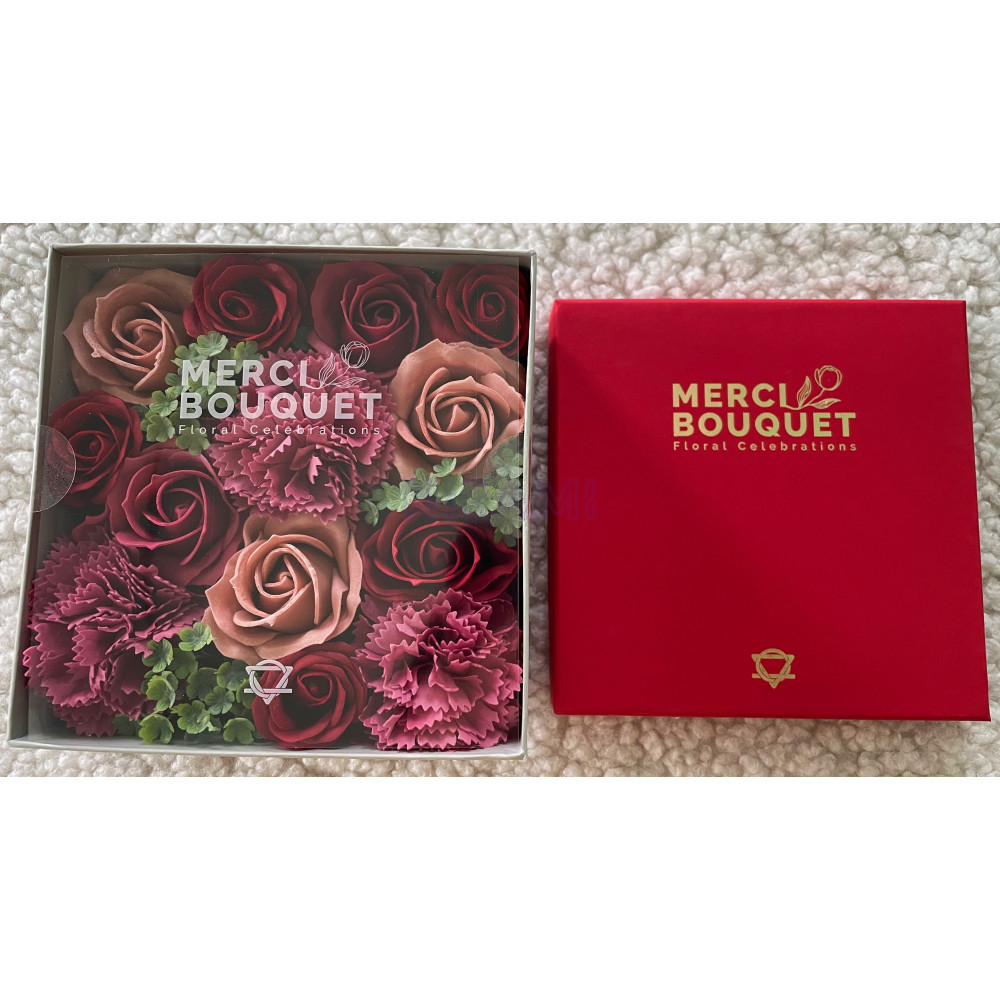 Rosas Vintage Caja Regalo Cuadrada Flores Jabón