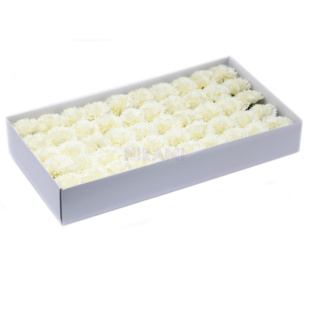 Flor de Jabon para Manualidades - claveles - Crema
