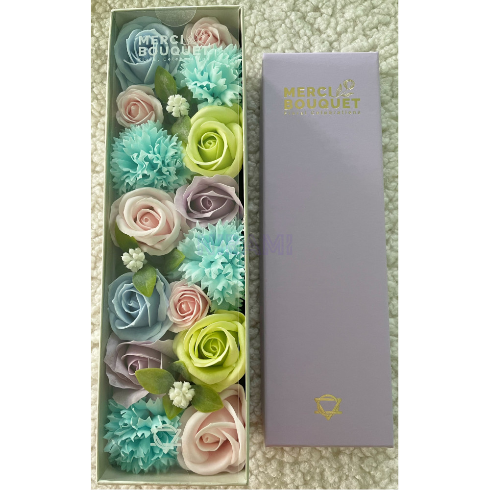 Bendiciones Bebe Blues Caja Regalo Larga Flores Jabón 