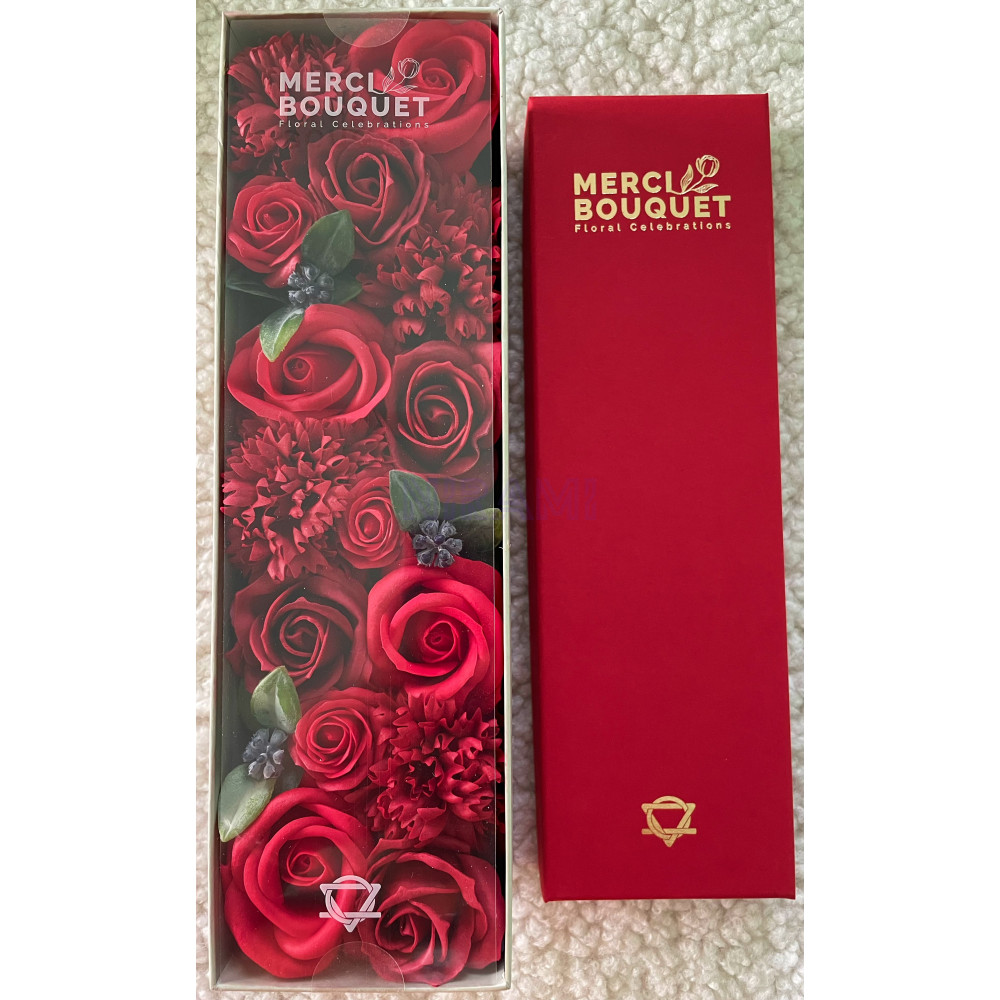 Rosas Rojas Clásicas Caja Regalo Larga Flores Jabón