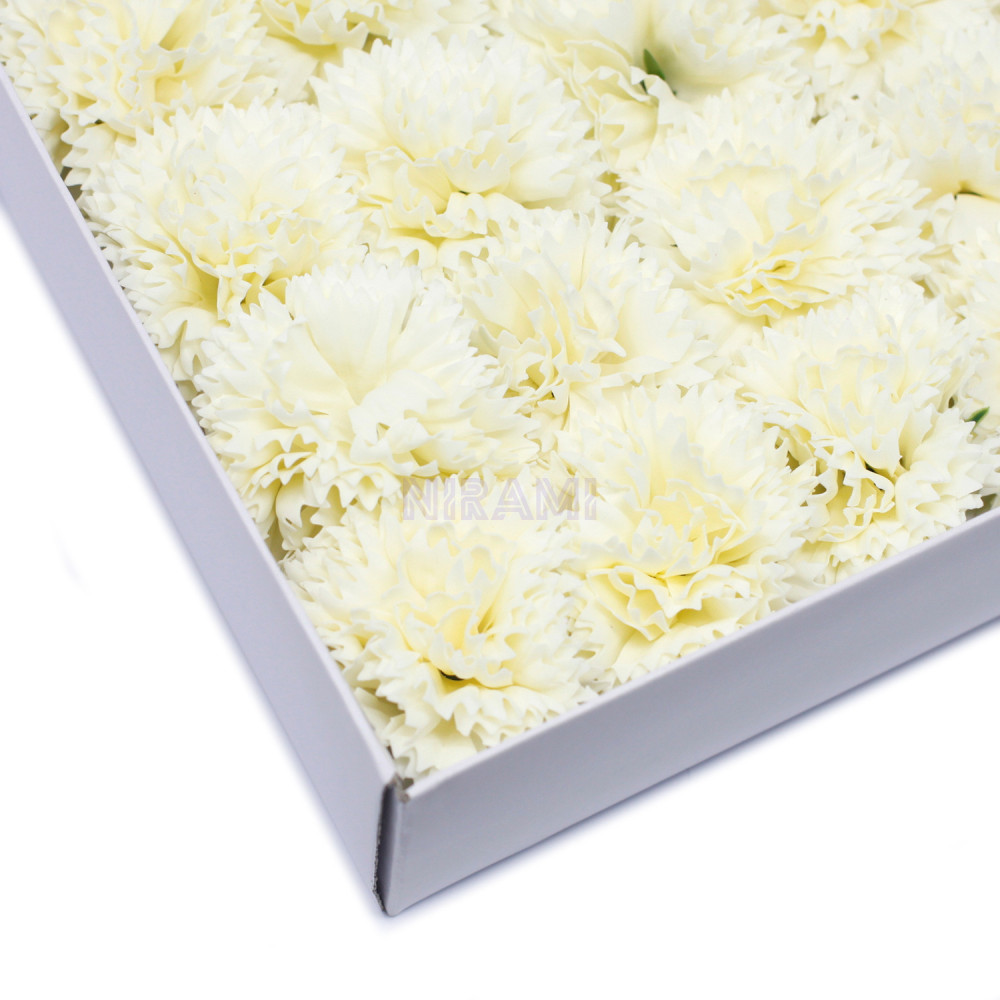 Flor de Jabon para Manualidades - claveles - Crema