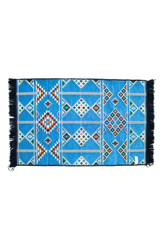 Alfombra Kilim 125x80 cm - Azul cielo