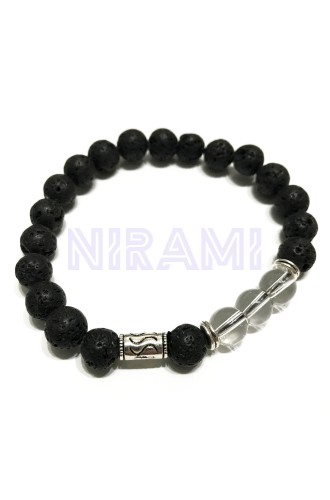 Tribal - Cuarzo de Roca Pulsera de Piedra de Lava 