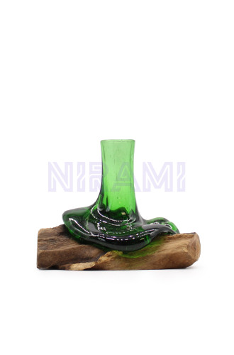 Botellas de cerveza recicladas -Mini vase de flor en madera