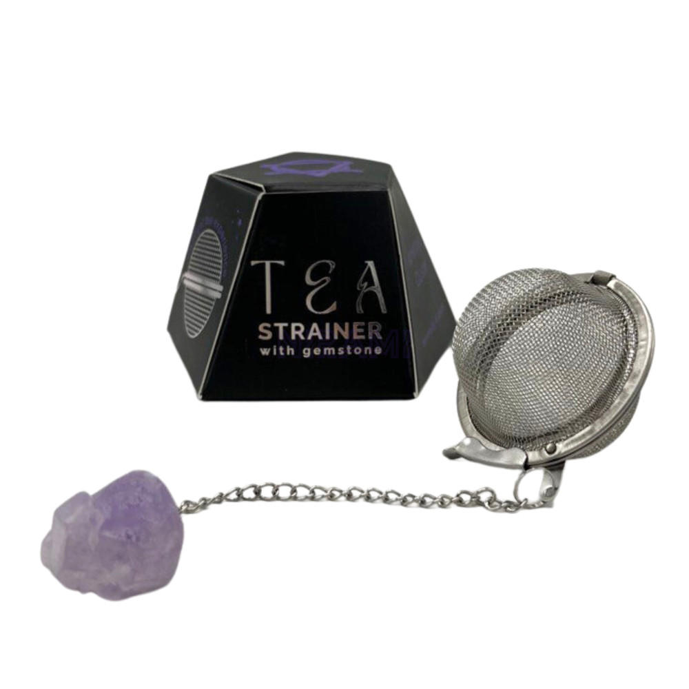 Amatista colador té piedras preciosas de cristal crudo