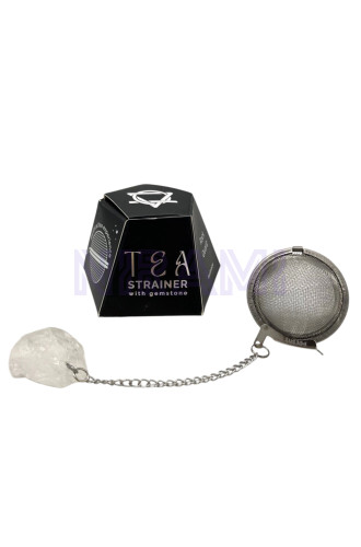 Cuarzo de roca colador de té de piedras preciosas de cristal crudo 