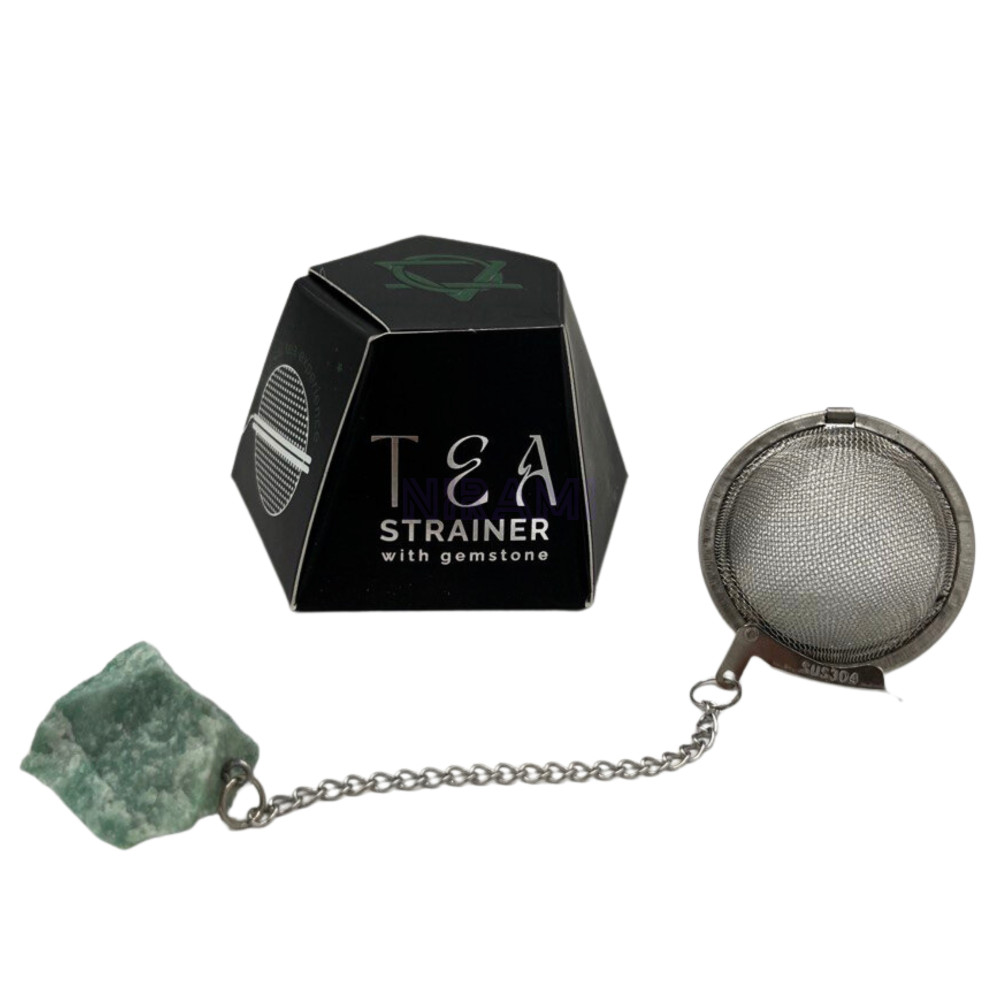 Aventurina verde colador de té de piedras preciosas de cristal crudo 