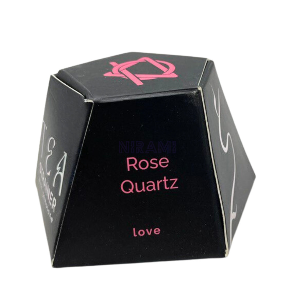 Cuarzo rosa colador de té de piedras preciosas de cristal crudo 