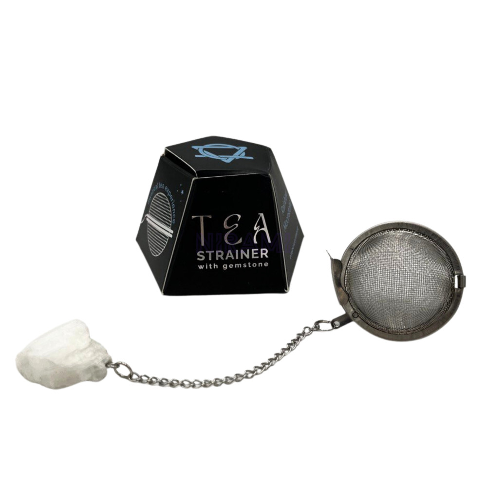 Piedra lunar arcoiris colador de té de piedras preciosas de cristal crudo 