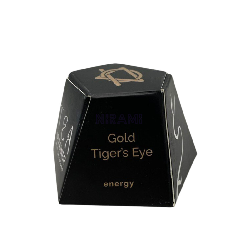 Ojo de tigre dorado colador de té de piedras preciosas de cristal crudo 