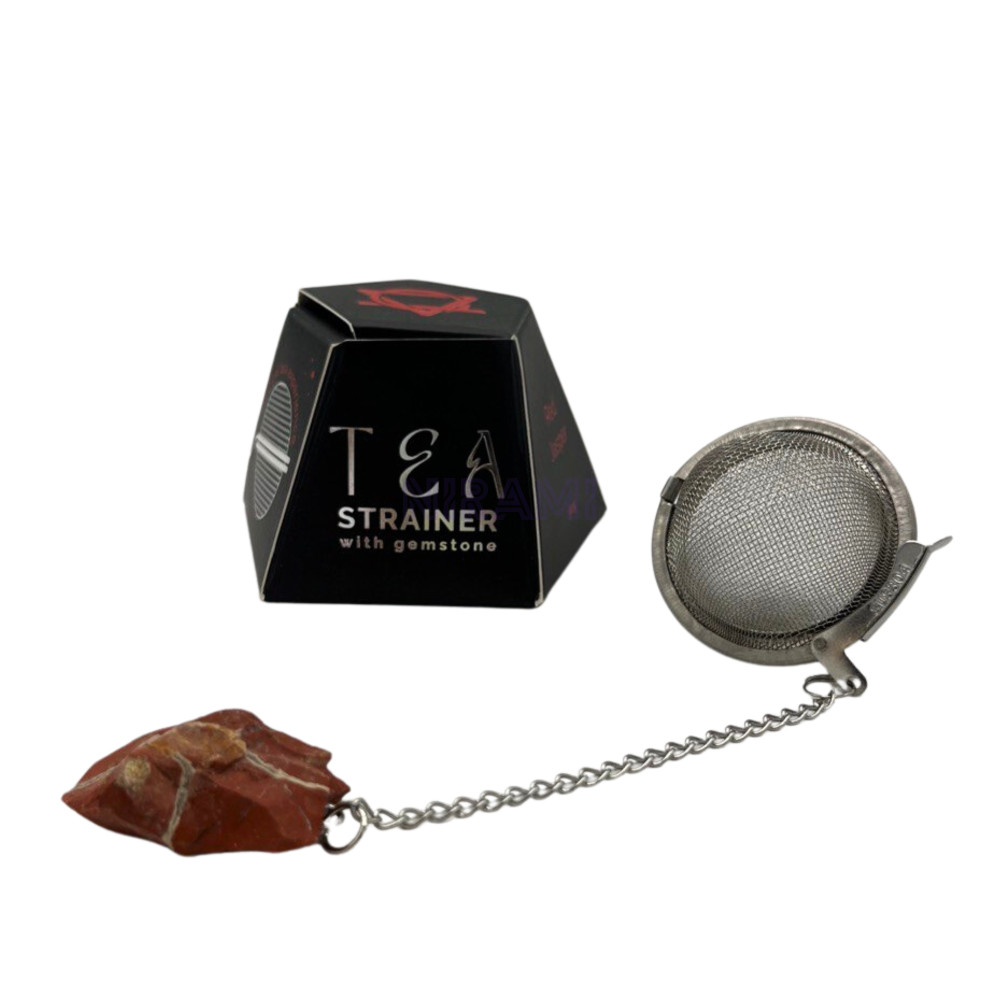 Red Jasper Raw Crystal Gemstone Tea Strainer 