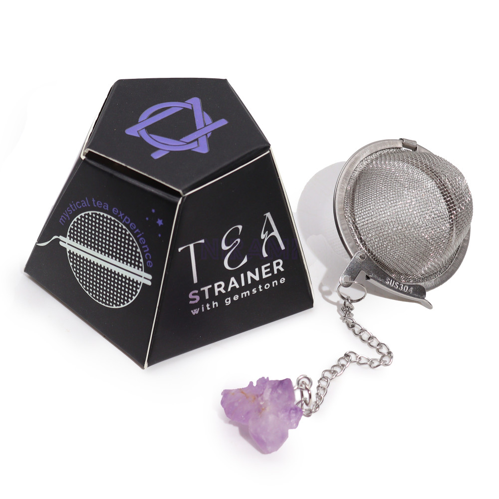 Amatista colador té piedras preciosas de cristal crudo