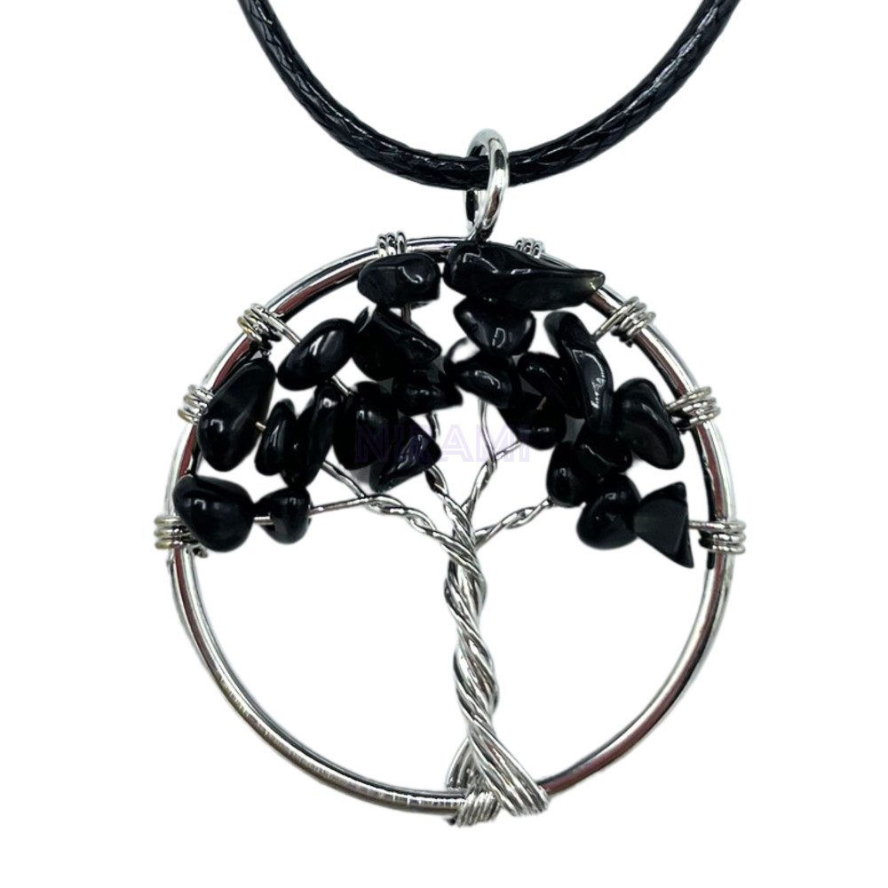 Ágata Negra - Colgante Árbol de la Vida 