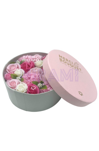 Bendiciones Bebe Rosas Caja Regalo Redonda Flores Jabón 