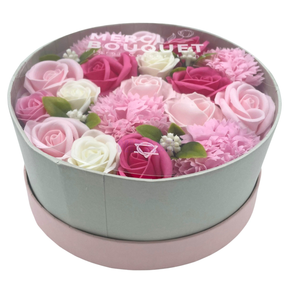 Bendiciones Bebe Rosas Caja Regalo Redonda Flores Jabón 