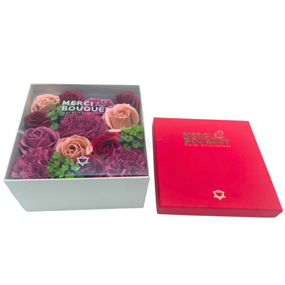 Rosas Vintage Caja Regalo Cuadrada Flores Jabón