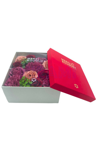 Rosas Vintage Caja Regalo Cuadrada Flores Jabón