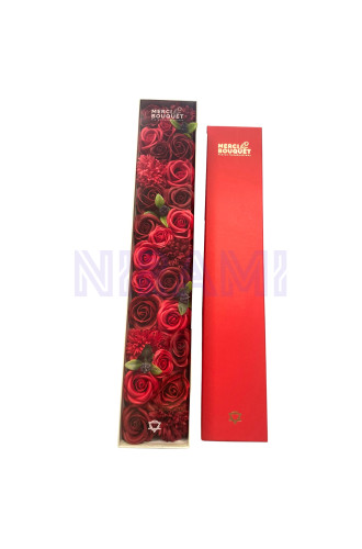 Rosas Rojas Clásicas Caja Regalo Extra Larga Flores Jabón  