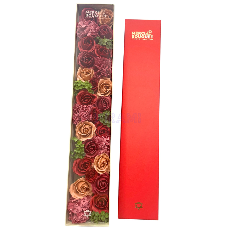 Rosas Vintage Caja Regalo Flores Jabón Extra Larga