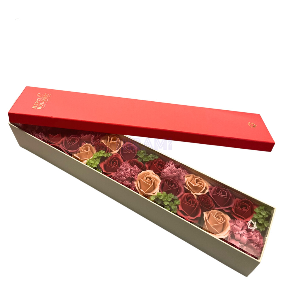 Rosas Vintage Caja Regalo Flores Jabón Extra Larga