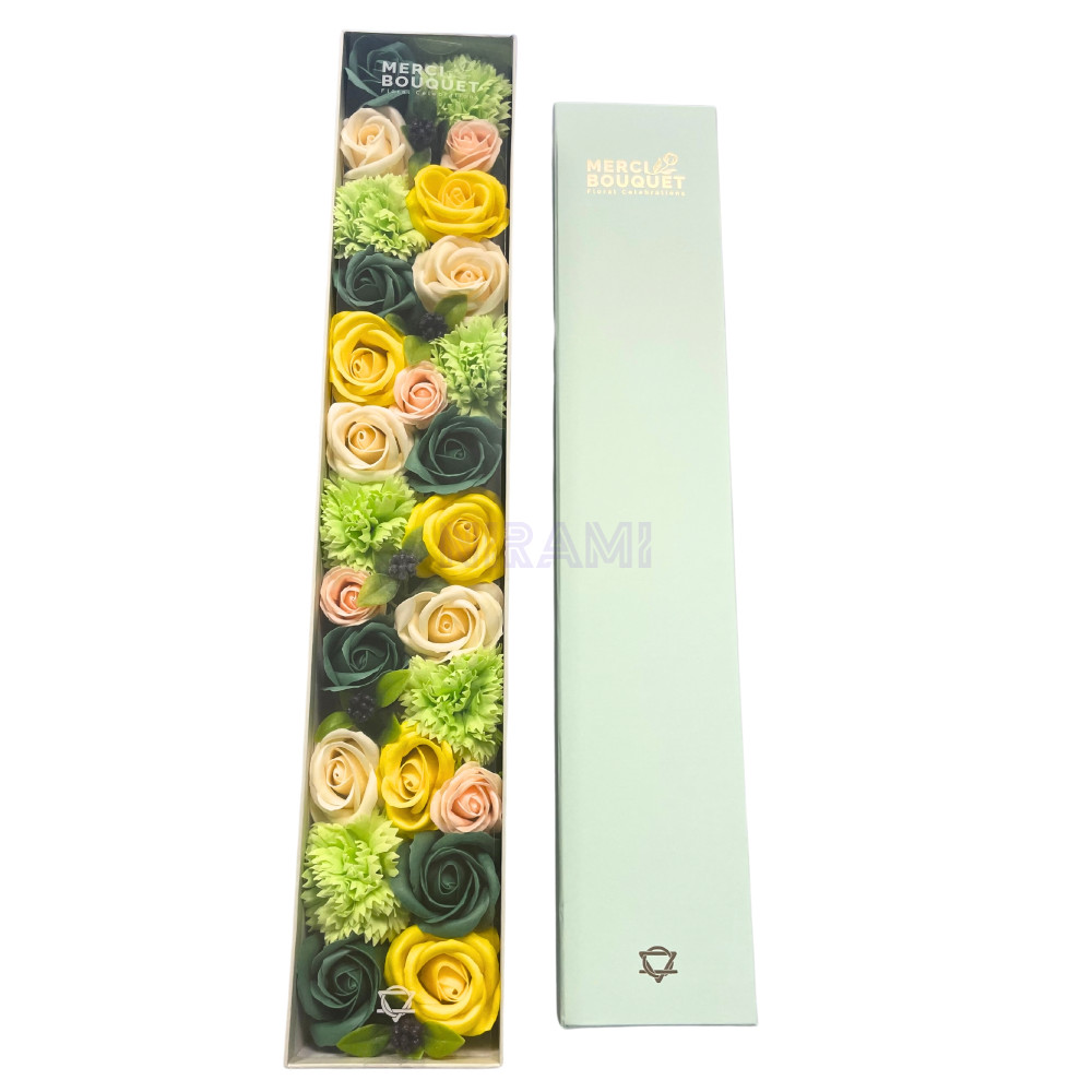 Bendiciones de Boda Blanco y Marfil Caja Regalo Flores Jabón Extralarga