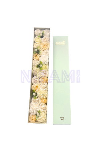 Bendiciones Boda Blanco y Marfil Caja Regalo Flores Jabón Extra Larga