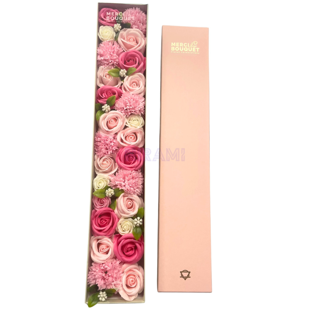 Bendiciones Bebe Rosas Caja Regalo Flores Jabón Extralarga