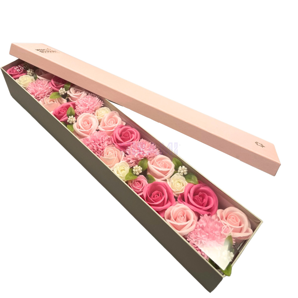 Bendiciones Bebe Rosas Caja Regalo Flores Jabón Extralarga