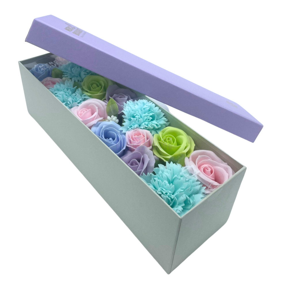 Bendiciones Bebe Blues Caja Regalo Larga Flores Jabón 
