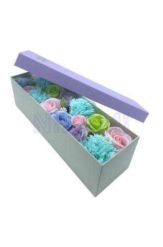 Bendiciones Bebe Blues Caja Regalo Larga Flores Jabón 