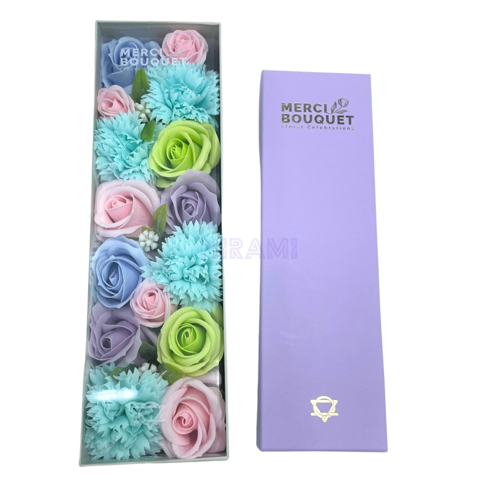 Bendiciones Bebe Blues Caja Regalo Larga Flores Jabón 