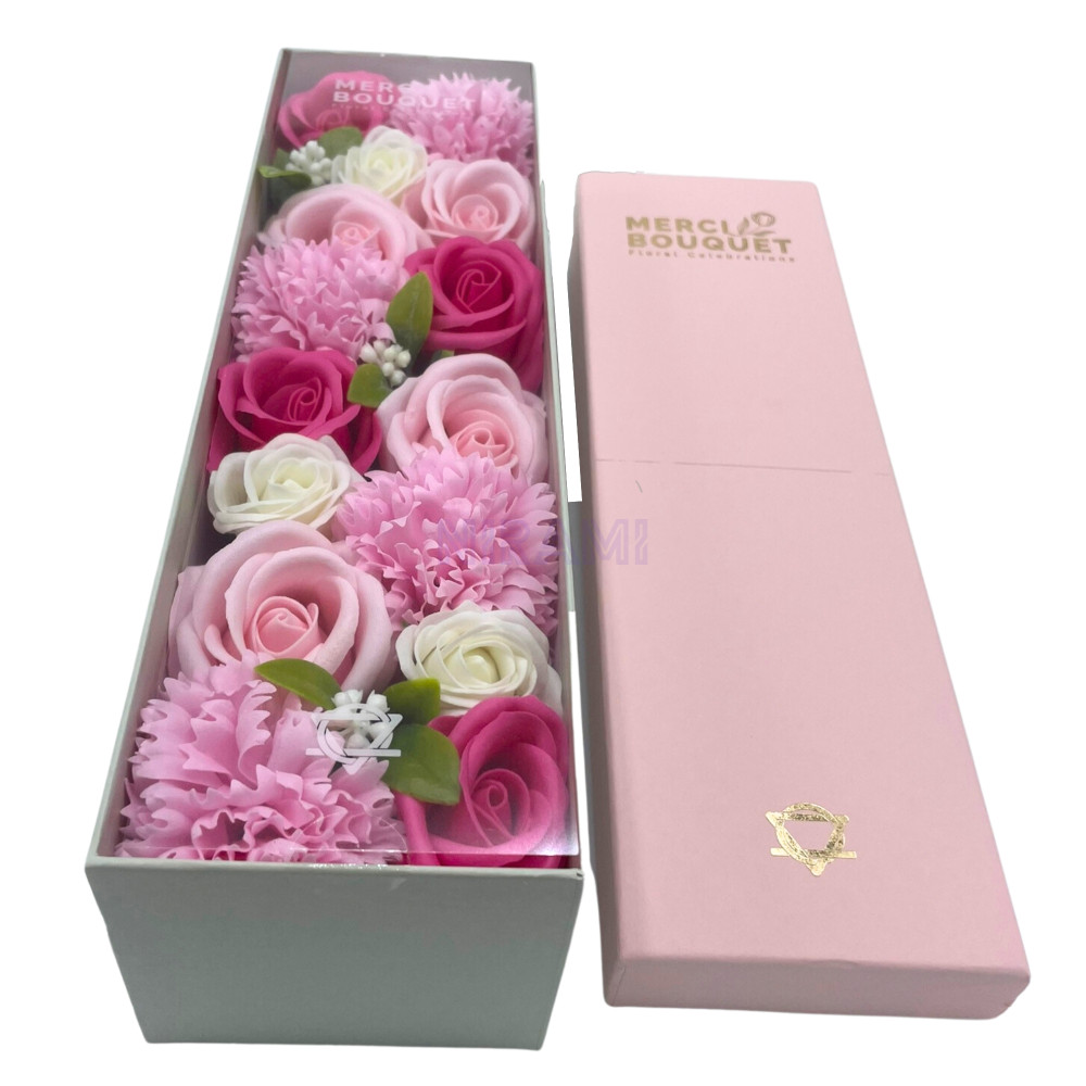 Bendiciones bebe Rosas Caja Regalo Larga Flores Jabón