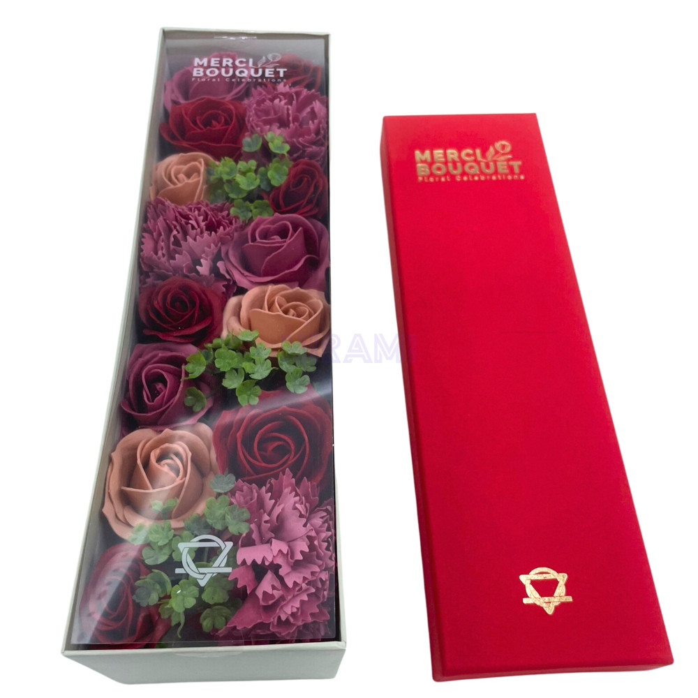 Rosas Vintage Caja Regalo Larga Flores de Jabón