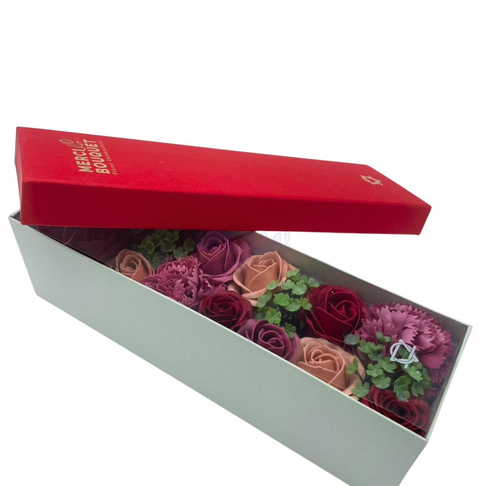 Rosas Vintage Caja Regalo Larga Flores de Jabón