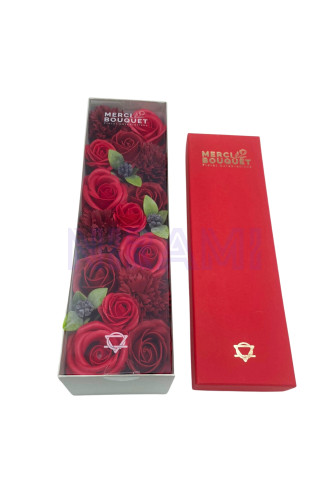 Rosas Rojas Clásicas Caja Regalo Larga Flores Jabón