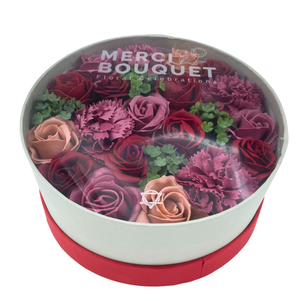 Rosas Vintage Caja Regalo Redonda Flores Jabón