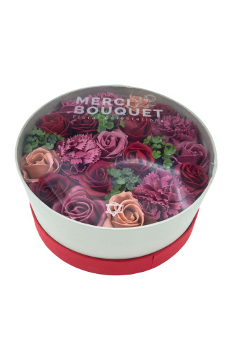 Rosas Vintage Caja Regalo Redonda Flores Jabón