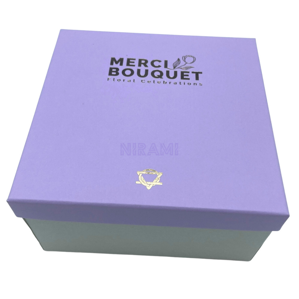 Bendiciones bebe Blues Caja Regalo Cuadrada Flores Jabón