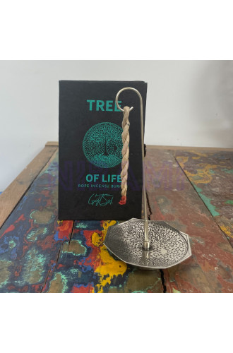 Árbol de la Vida - Set Incienso Cuerda y Porta Incienso Plateado