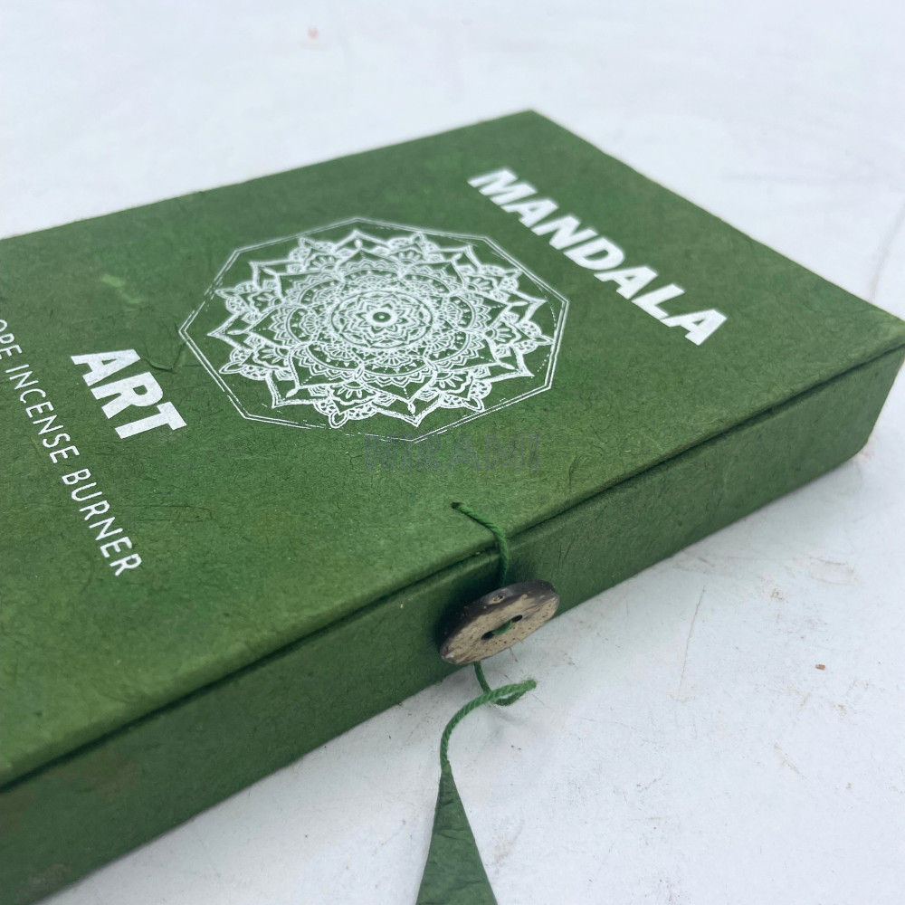 Flor de Mandala - Juego Incienso Cuerda y Porta Incienso Plateado