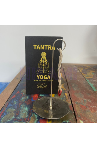 Siete Chakras - Set Incienso Cuerda y Porta Incienso Plateado