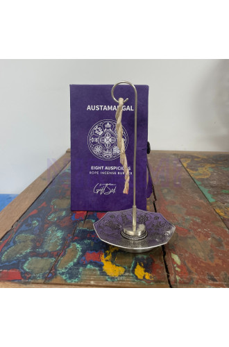 Astamangal - Set Incienso Cuerda y Porta Incienso Plateado 