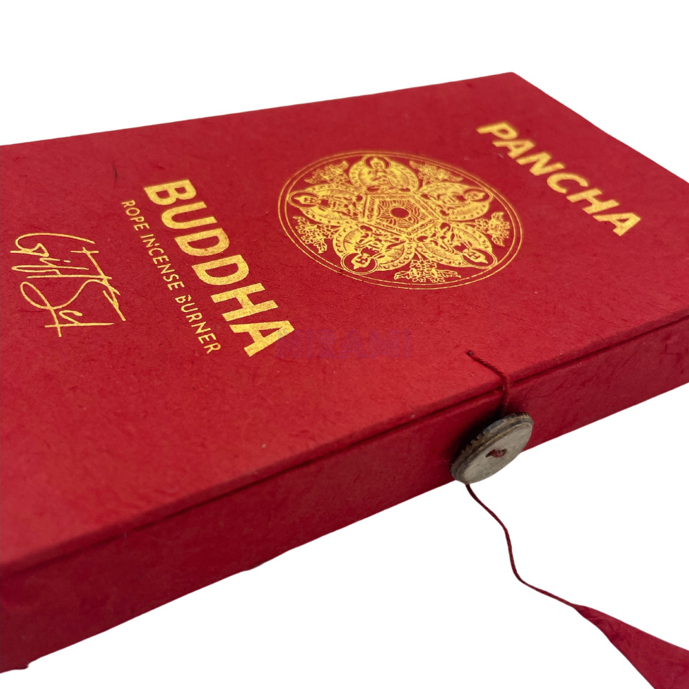 Pancha Buddha - Set Incienso Cuerda y Porta Incienso Plateado