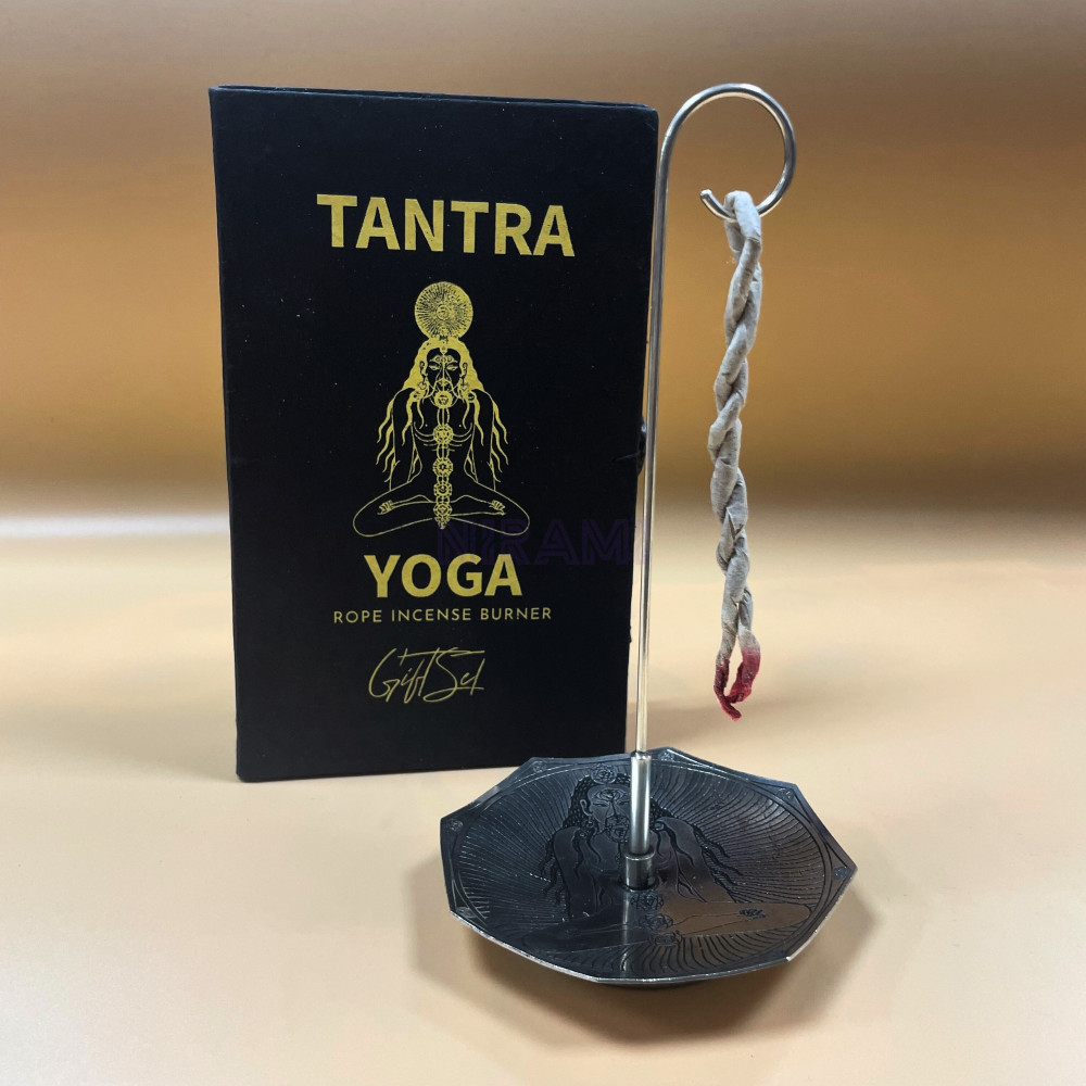 Siete Chakras - Set Incienso Cuerda y Porta Incienso Plateado