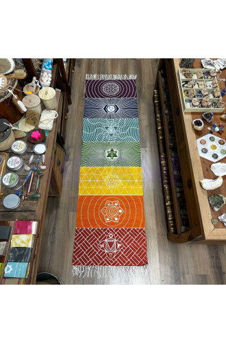 Alfombra de Yoga 100% Algodón - 60x200cm - 7 Chakras