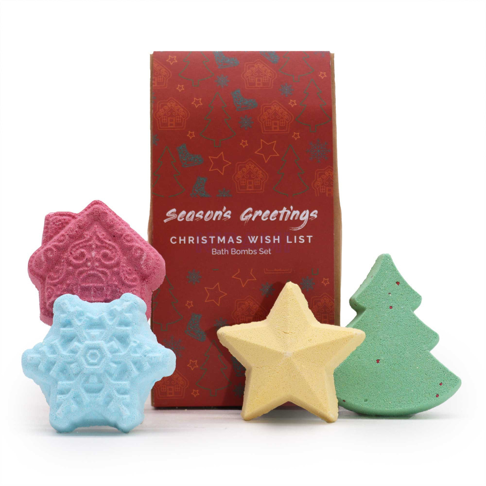 Paquete regalo bombas baño navideñas Lista de deseos
