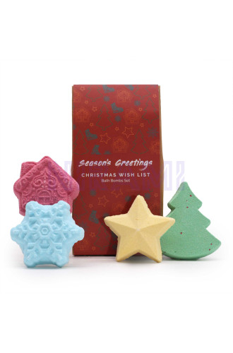 Paquete regalo bombas baño navideñas Lista de deseos