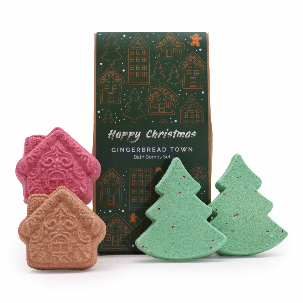 Paquete regalo bombas baño navideñas Gingerbread Town
